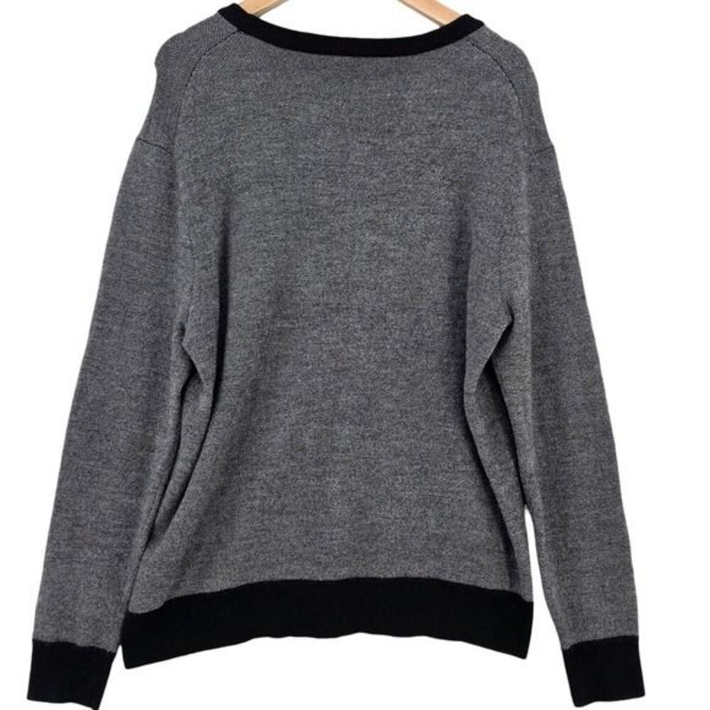 Untuckit Mens XXL Gray Black Spitler Merino Wool Two Tone Sweater - Picture 5 of 11